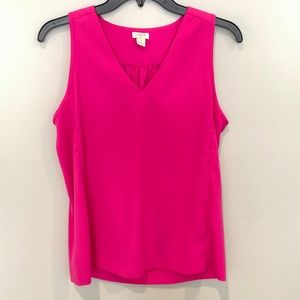 J. Crew Fuchsia Pink Sleeveless V-Neck Top